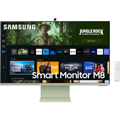Manufacturer Refurbished Samsung M80C 32" 4K HDR Smart Monitor with Webcam, Spring Green