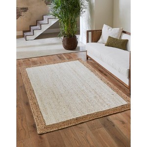 Unique Loom Braided Jute Goa Border Indoor Flatweave Braided Area Rug - 1 of 4