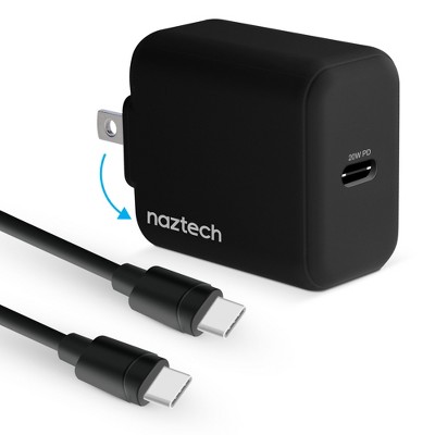 Naztech 20w Usb-c Pd Fast Wall Charger | 4' Usb-c Cable | Black : Target