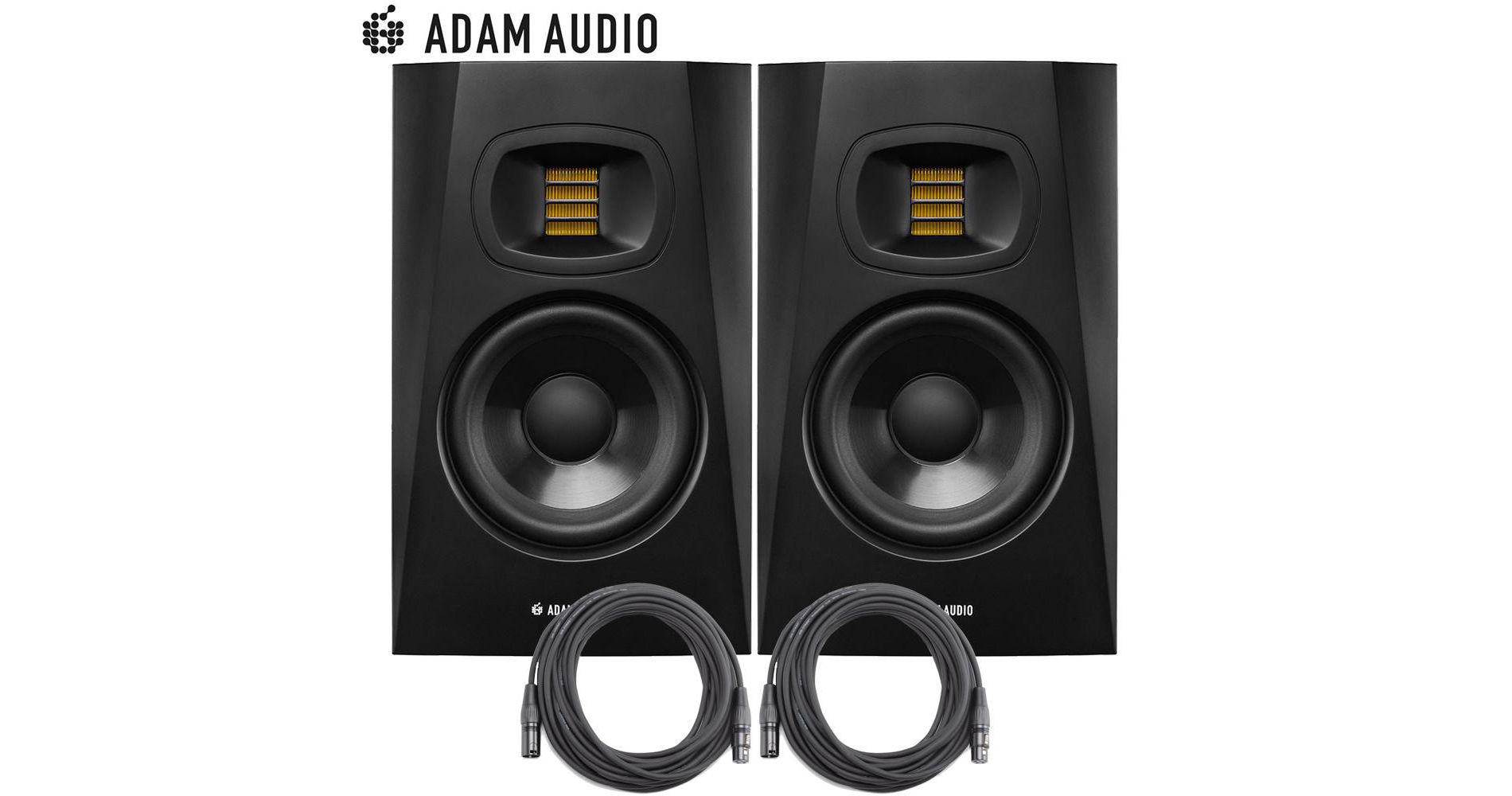 ADAM Audio T5V 5-inch Studio Monitor Pair with OnStage XLR Cable (2 Pack)