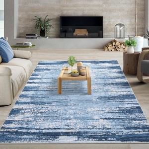 coucheta Rugs, Washable Modern Abstract Accent Carpet, Non-Slip Low Pile Indoor Area Rug for Kitchen Bedside Soft No-Shedding - 1 of 4