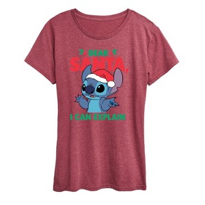 Women's - Lilo and Stitch - Dear Santa I Can Explain Christmas Short Sleeve Graphic T-Shirt - 1 of 4