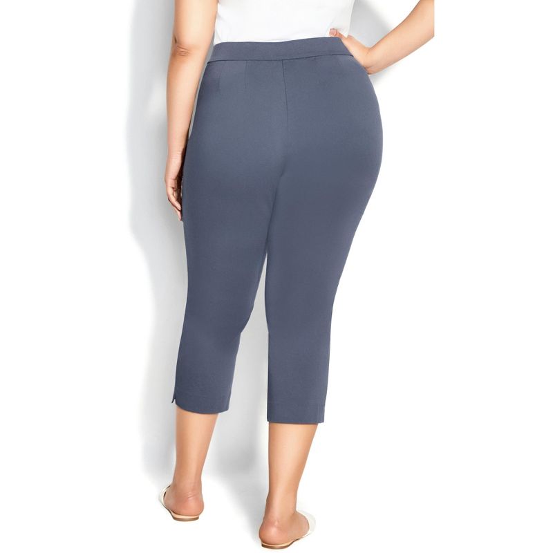 Women's Plus Size Stretch Crop Pant  - adriatic blue | AVENUE, 4 of 8