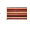 HomeRoots 17" X 29" Red Orange and Natural Coir Striped Outdoor Door Mat - 3 of 3