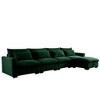 157.5" Corduroy Cloud L-Shaped Modular Sectional Sofa with Deep Seat & Storage Ottoman - 3 of 4