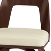 Set of 2 April Bentwood Counter Height Barstool Cream - WyndenHall: Mid-Century, Walnut Finish, Faux Leather - 3 of 4