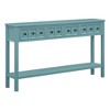 YOOCOZZ 60" Long Solid Wood Rustic Console Table with Bottom Shelf and two Different Size Drawers for Storage - 3 of 4