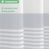 Grey Fabric Shower Curtain, Farmhouse Boho Striped Tassel Curtain Set with Hooks, Water Repellent, Wrinkle Free 72x72 - 2 of 4