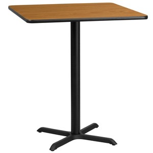 Emma and Oliver 36" Square Laminate Table Top with 30"x30" Bar Height Table Base - 1 of 2