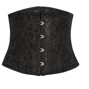 Allegra K Women's Floral Lace Up Corset Vintage Bustier Tube-Tops - 1 of 4