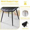DOMETOUR PU Black Dining Chairs Set of 4, Extended Seat Cushion, Ergonomic Design, Metal Legs, Modern Style - 4 of 4