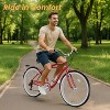 Docred Beach Cruiser Bike,24/26 Inch 7-Speed Adult Bicycle, Comfortable Step-Through Frame with Rear Rack, Classic City Cruiser - 2 of 4