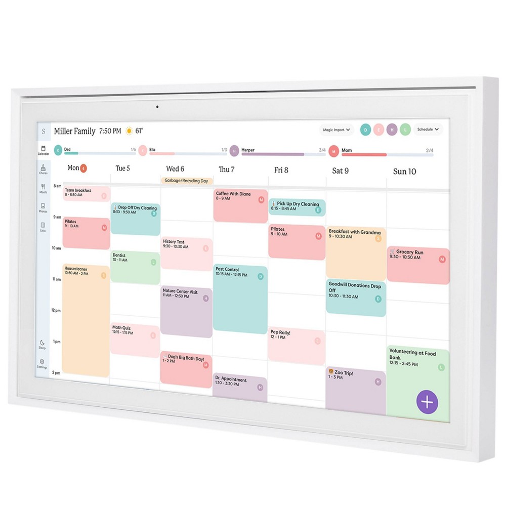 Calendario Inteligente Táctil de 15" Skylight - Blanco: Marco Digital Conectado por Wi-Fi