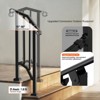 VEVOR Handrails for Outdoor Steps, 1-2 Step Stair Hand Rail Kit, Transitional Carbon Steel Railings with Installation Kit, Stair Rails, Black - 4 of 4