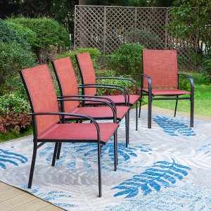 Captiva Designs Outdoor Patio Sling Fixed Dining Chairs - 1 of 4