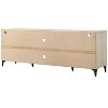 Vynxaria Contemporary 4-Door TV Stand, Oak Finish, 70"W, Adjustable Shelves - 4 of 4