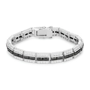 Slickblue 7.25 Inch Rhodium-Plated CZ Bracelet, 5.1 Carat, Women’s Link Jewelry with Lock Clasp, 4 Color Options - 1 of 3