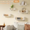 Attop Floating Shelves for Wall, Wall Shelves for Bathroom, Bedroom, Living Room, Kitchen, Office, Wood Shelves for Home Decor Set of 5 - 2 of 4