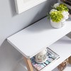 NicBex Narrow Console Table with 3 Open Storage Shelves,Stylish Minimalist Entryway Table,Modern Couch Table for Living Room,White - 4 of 4