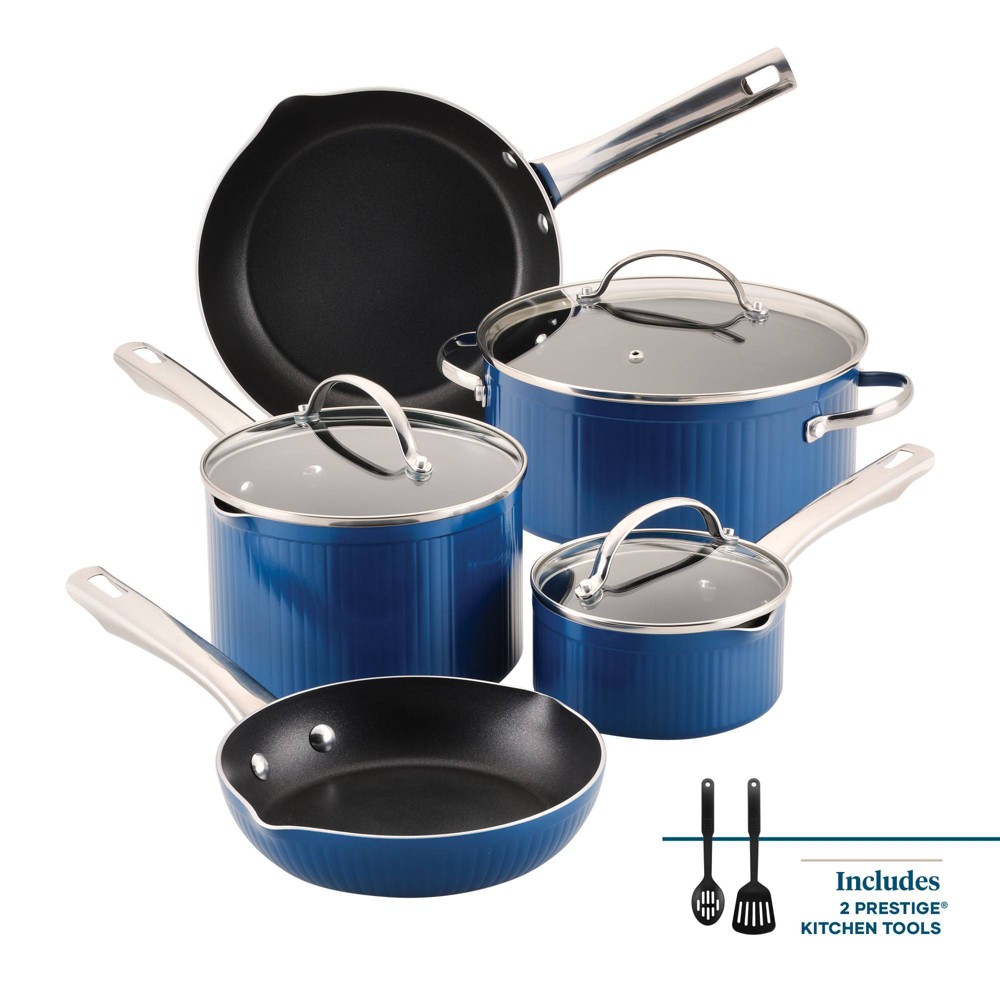 Photos - Pan Farberware Style 10pc Nonstick Cookware Pots and  Set - Blue