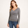 Cherie Code Women’s Wrap Top – Soft Knit, Long Sleeve, V-Neck Fit - 4 of 4