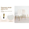 Modern white teddy wool dining chair, upholstered chair with fabric accent side chair with gold-plated metal legs for family furniture (set of 4) - 4 of 4