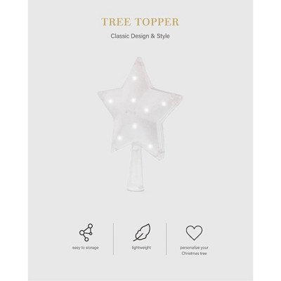 Silver LED Lightweight Star Christmas Tree Topper