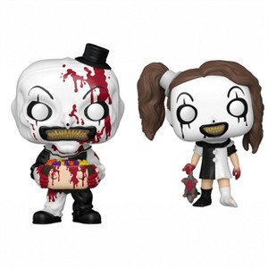 Funko Pop! 2 Pack Terrifier: Art the Clown with Head #1796 & Little Pale Girl #1749 - 1 of 4