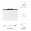 Modway Vitality 36" Wall-Mount Vanity – Floating Bathroom Sink Cabinet with Dual Drawers and Modern Wood Grain Finish - 2 of 4