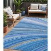 Denim Blue And Sky Blue Abstract Washable Indoor Outdoor Area Rug - 2 of 4