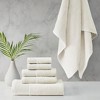 Vynxaria Ivory 6 Piece Antimicrobial Cotton Tencel Towel Set - 2 of 4