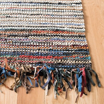 Handcrafted Multi-Color Cowhide Leather 3' x 5' Area Rug