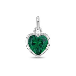 Girls' CZ Birthstone Heart Sterling Silver Charms - In Season Jewelry - 1 of 4