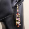 Vuskdtei18K Gold Plated Flower Dangle Earrings for Women, Hypoallergenic Cubic Zirconia Earrings, Elegant Chandelier Drop Earrings - 3 of 4