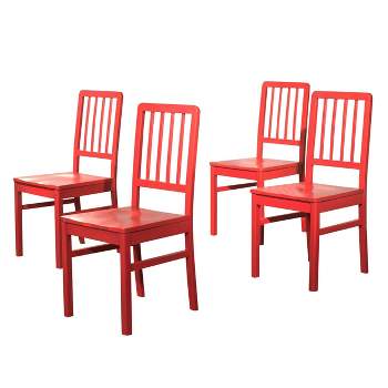 Set of 4 Camden Wood Slat Back Dining Chairs - Buylateral
