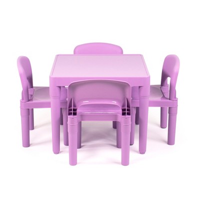 5pc Kids' Lightweight Plastic Table and Chair Set - Thumbnail 2