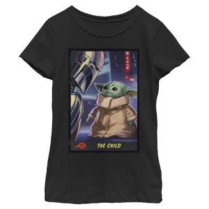 Girl's Star Wars The Mandalorian The Child Trading Card T-Shirt - 1 of 3