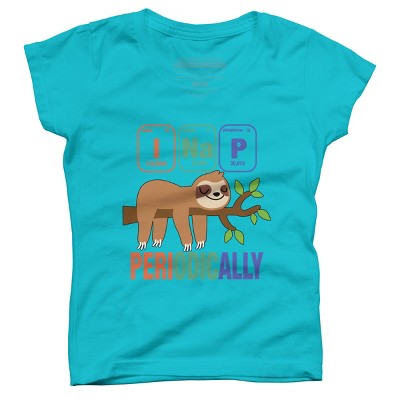 Girl's Design By Humans Funny Science Sloth i Nap Periodic Sloths Lovers By yargic T-Shirt