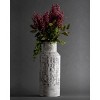 Antique White Embossed Floral Pattern Metal Decorative Vase - Foreside Home & Garden - image 4 of 4