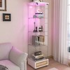 KTMBDW Display Cabinet with Drawer, 4-Tier Curio Cabinet with Lock, Tempered Glass Storage Case for Living Room Bedroom - 3 of 4