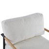 Gulches Modern Accent Chair  27.56" Beige Plush Cushioned Chair with Solid Wood Armrests & Minimalist Metal Frame for Living Room Bedroom Office - 3 of 4