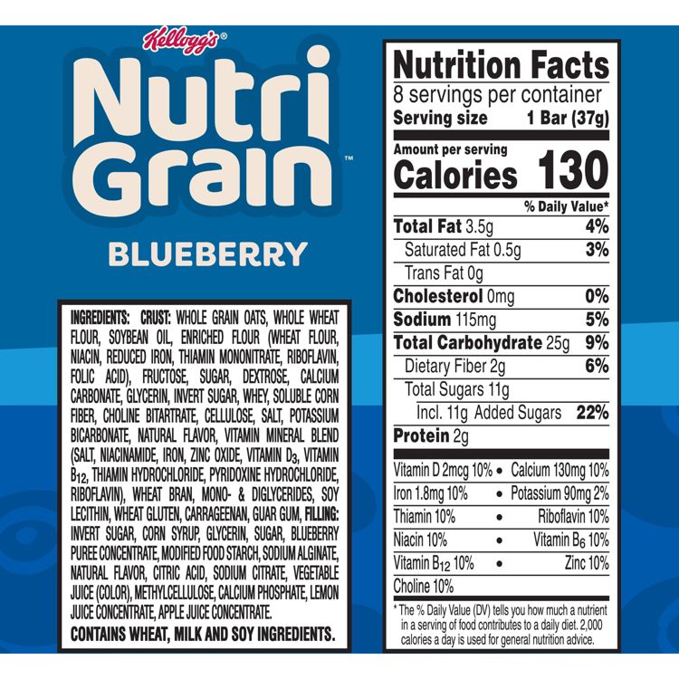 Nutri-Grain Blueberry Soft Baked Breakfast Bars - 8ct/10.4oz, 4 of 10
