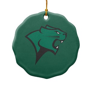 Chicago State University Primary Logo Porcelain Scalloped Holiday Christmas Tree Ornament  2.8" (7.1 cm) - 1 of 4