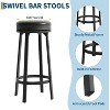 30'' Swivel Bar Stools Set of 2 with Footrest, Backless Round Bar Stools with PU Leather Upholstered and Metal Frame, for Kitchen Island - 3 of 4