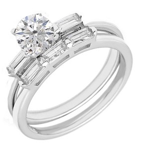 Dione Wedding Ring Set Sterling Silver Cz Engagement Ring Women Ginger Lyne Collection - 1 of 4