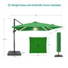 Sonkuki 10×10FT Outdoor LED Cantilever Patio Umbrella w/Base, 360° Rotation and Infinite Canopy Angle Adjustment - 3 of 4