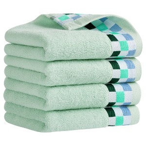 REGALWOVEN Bathroom Cotton Striped Pattern Absorbent Soft Decorative Hands Face Towel - 1 of 4