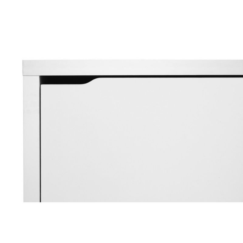 Simms 3 Drawer Modern Shoe Cabinet White - Baxton Studio, 3 of 7
