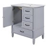 Bathroom Vanity With Ceramic Sink,Bathroom Storage Cabinet With 3 Drawers,Solid Wood Legs And Adiustable Foot Pads-Maison Boucle - 4 of 4