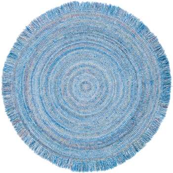 SAFAVIEH Braided Collection 6' Round Blue BRD800M Handmade Country